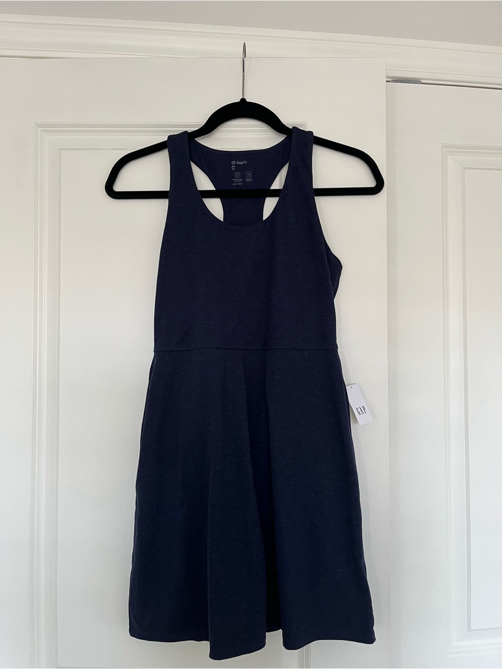 GAP Dark Navy Racerback Fit-and-Flare Dress With Shorts Inside